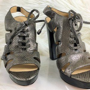 NWOT AUTHENTIC COACH SNAKE PRINT SANDAL HEELS